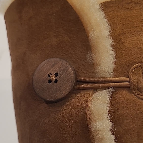 UGG Brown Shearling Button Boots - Picture 7 of 8
